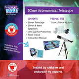 Science Mad 50mm telescope with tripod - British product