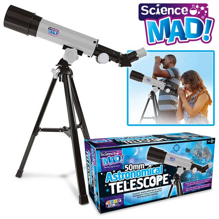 Science Mad 50mm telescope with tripod - British product