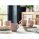 Habitat matte pink stoneware mugs set of 4 420ml, UK version