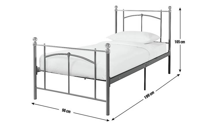 Argos Home single metal bed frame in white - British product