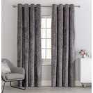 Argos Home Velvet Eyelet Curtains Charcoal 168x229cm - British product