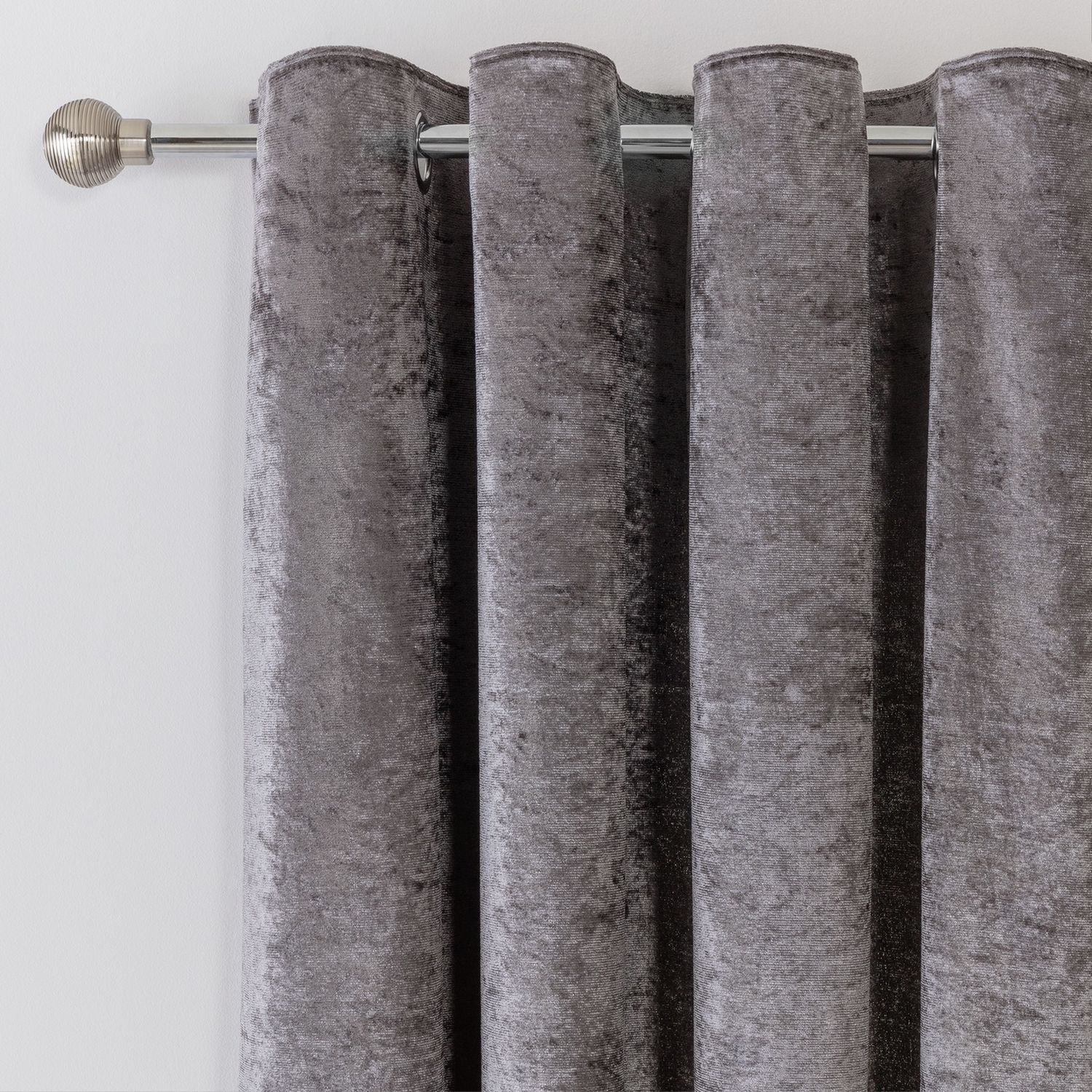 Argos Home black velvet eyelet curtains 117x183cm - British product