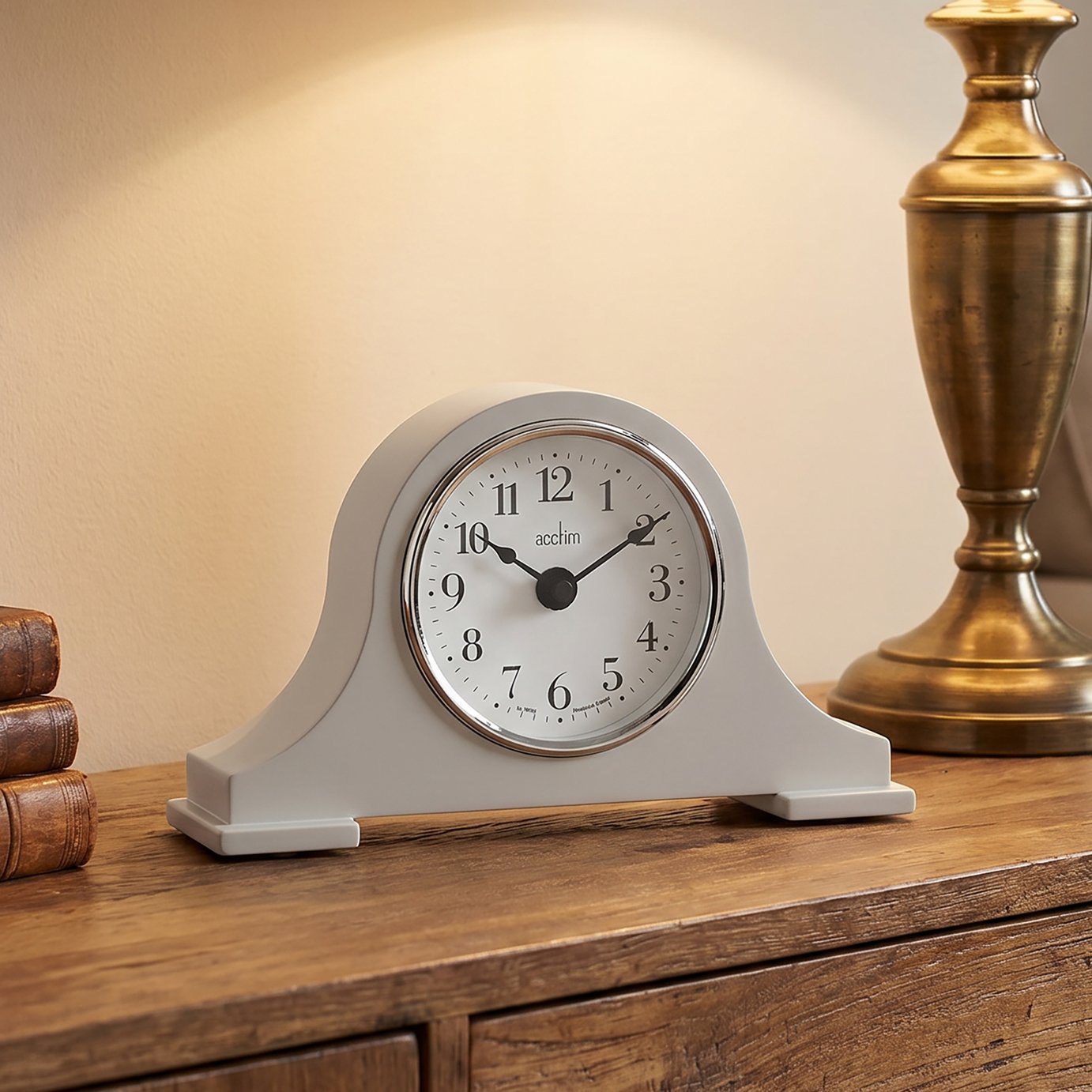 Acctim Harston Mantel Clock in Taupe - British product