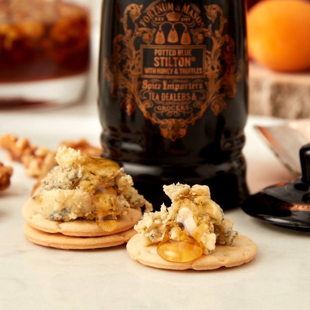 Truffle and honey potted Stilton 100g (British brand)