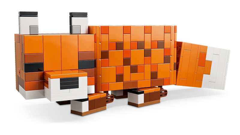 LEGO Minecraft fox building set, 497 pieces, imported from the UK