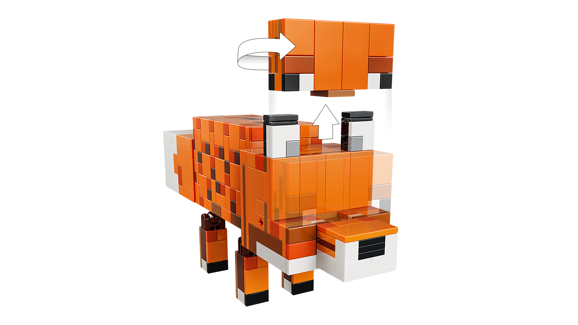 LEGO Minecraft fox building set, 497 pieces, imported from the UK
