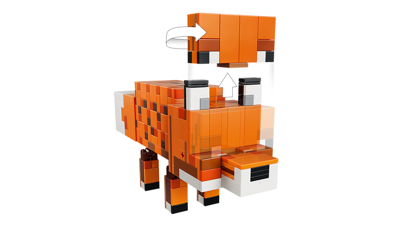 LEGO Minecraft fox building set, 497 pieces, imported from the UK