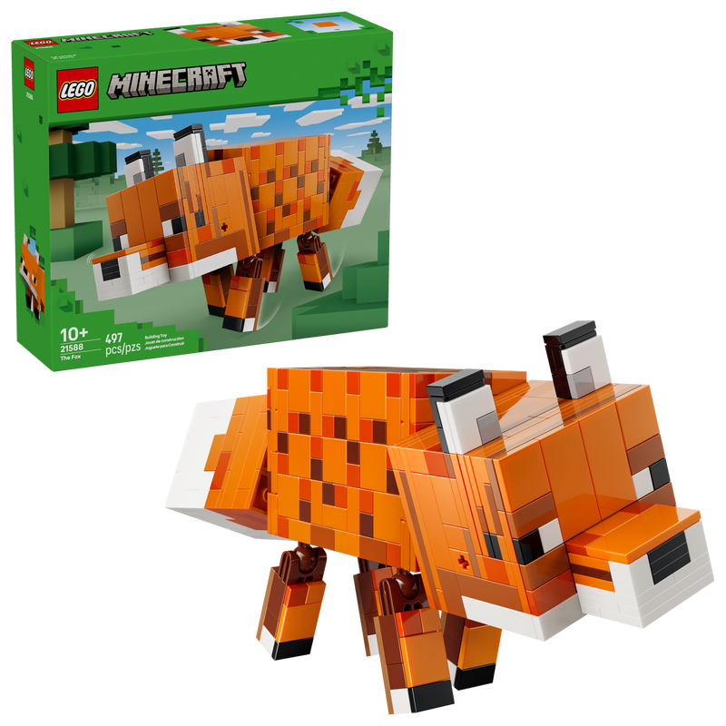 LEGO Minecraft fox building set, 497 pieces, imported from the UK
