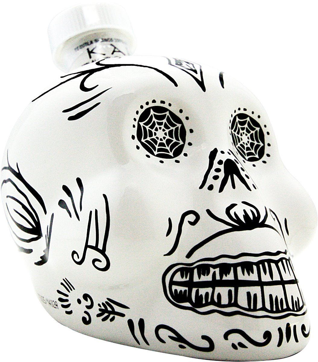 Kah tequila blanco 70cl Day of the Dead bottle - British product