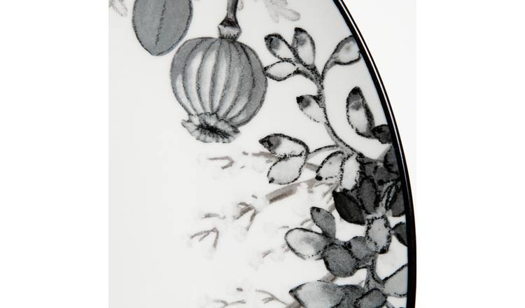 Habitat fine china dinner set grey floral 12 piece - British product