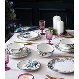 Habitat fine china dinner set grey floral 12 piece - British product