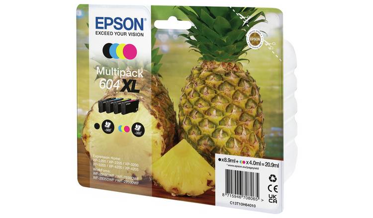 Epson 604 XL Pineapple 4 ink cartridge multipack, UK version