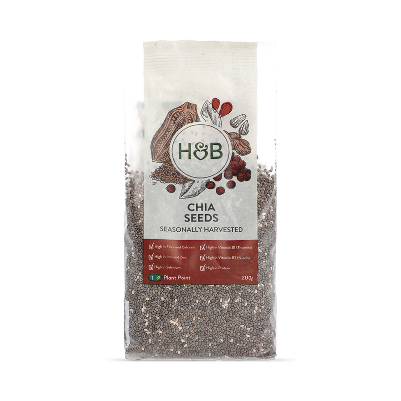 Holland & Barrett Chia Seeds 200g soft plastic pack, UK version