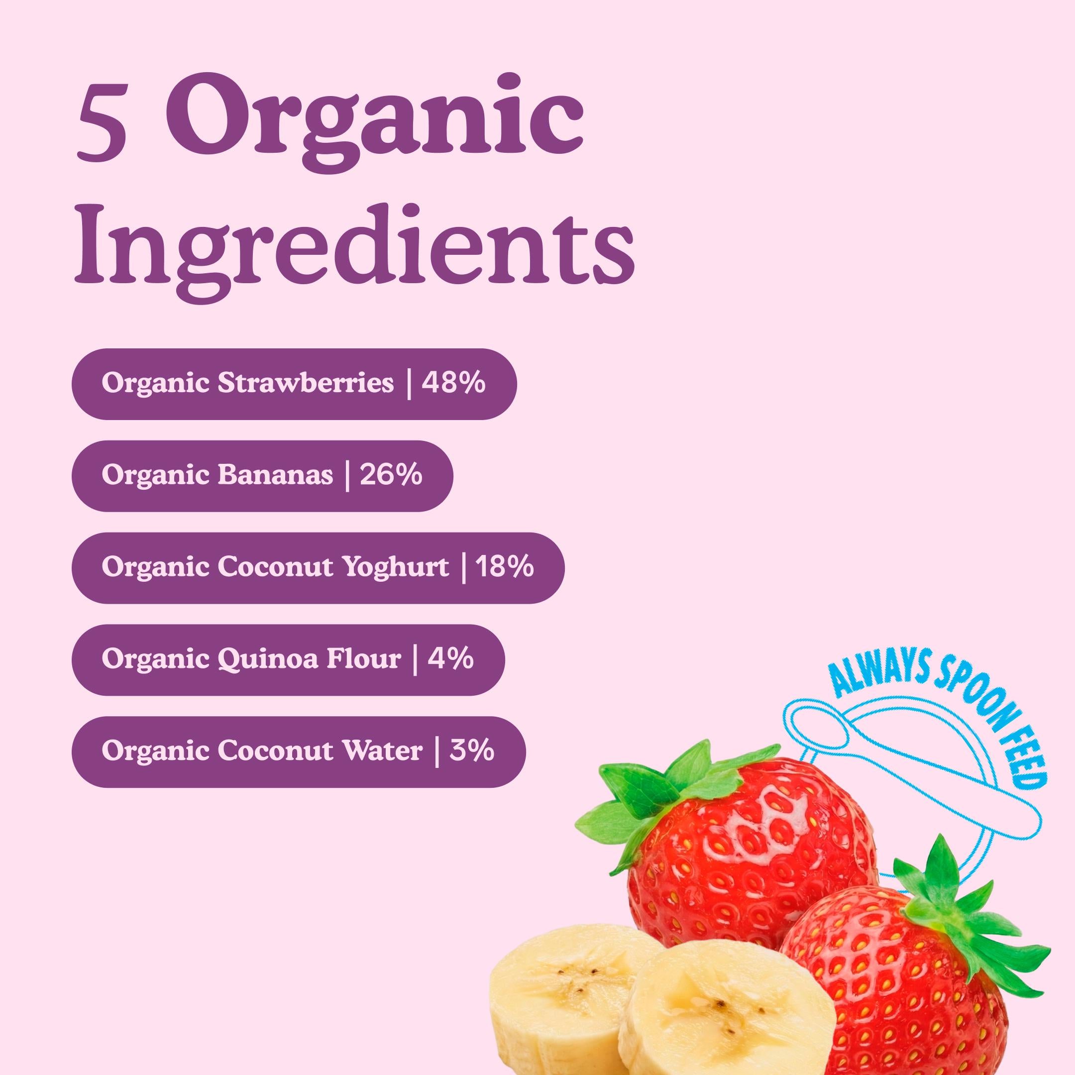 Little Freddie organic strawberry yoghurt baby pouch 90g - British product