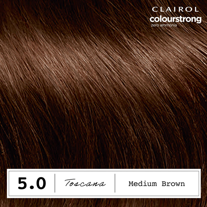 Clairol Colour Strong permanent hair dye Medium Brown 5.0 (British brand)