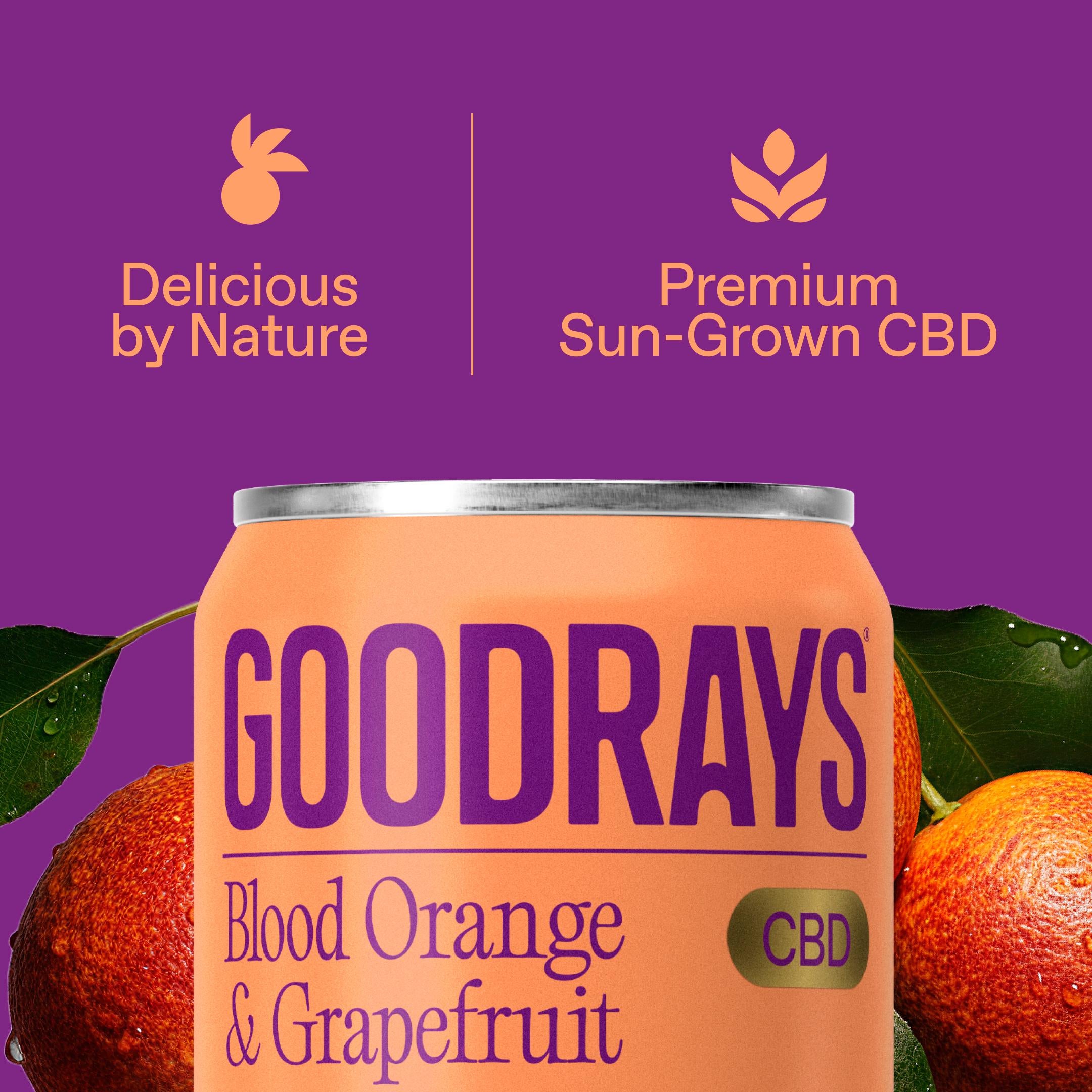 Goodrays CBD drink Blood Orange Grapefruit 330ml - British product