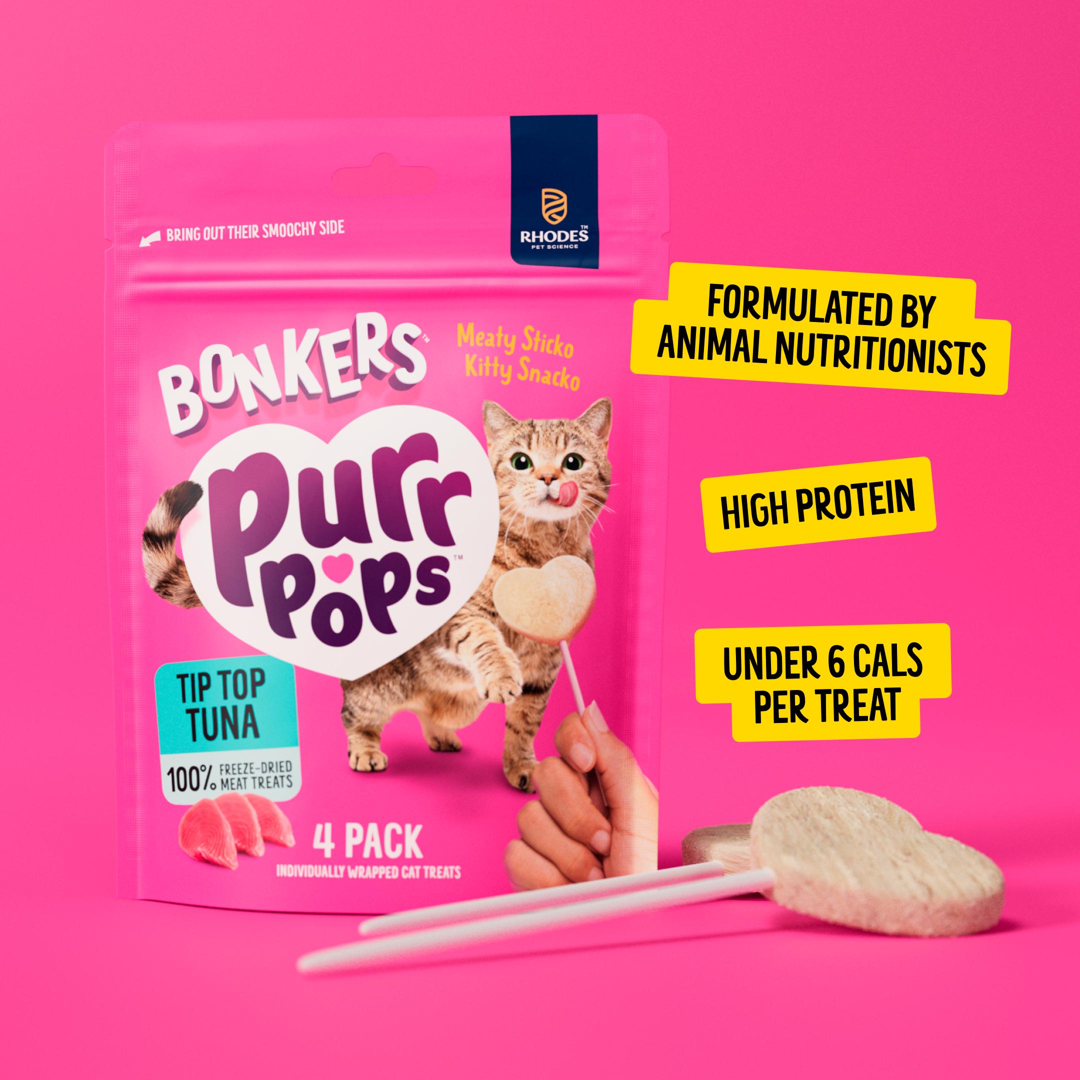 Bonkers cat treats tuna flavour pack of 4 - British product