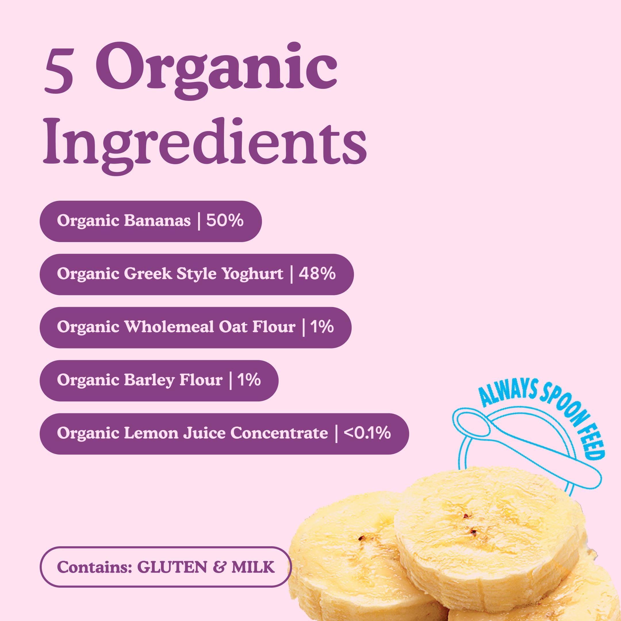 Little Freddie baby food pouch banana Greek yoghurt 100g, imported from the UK
