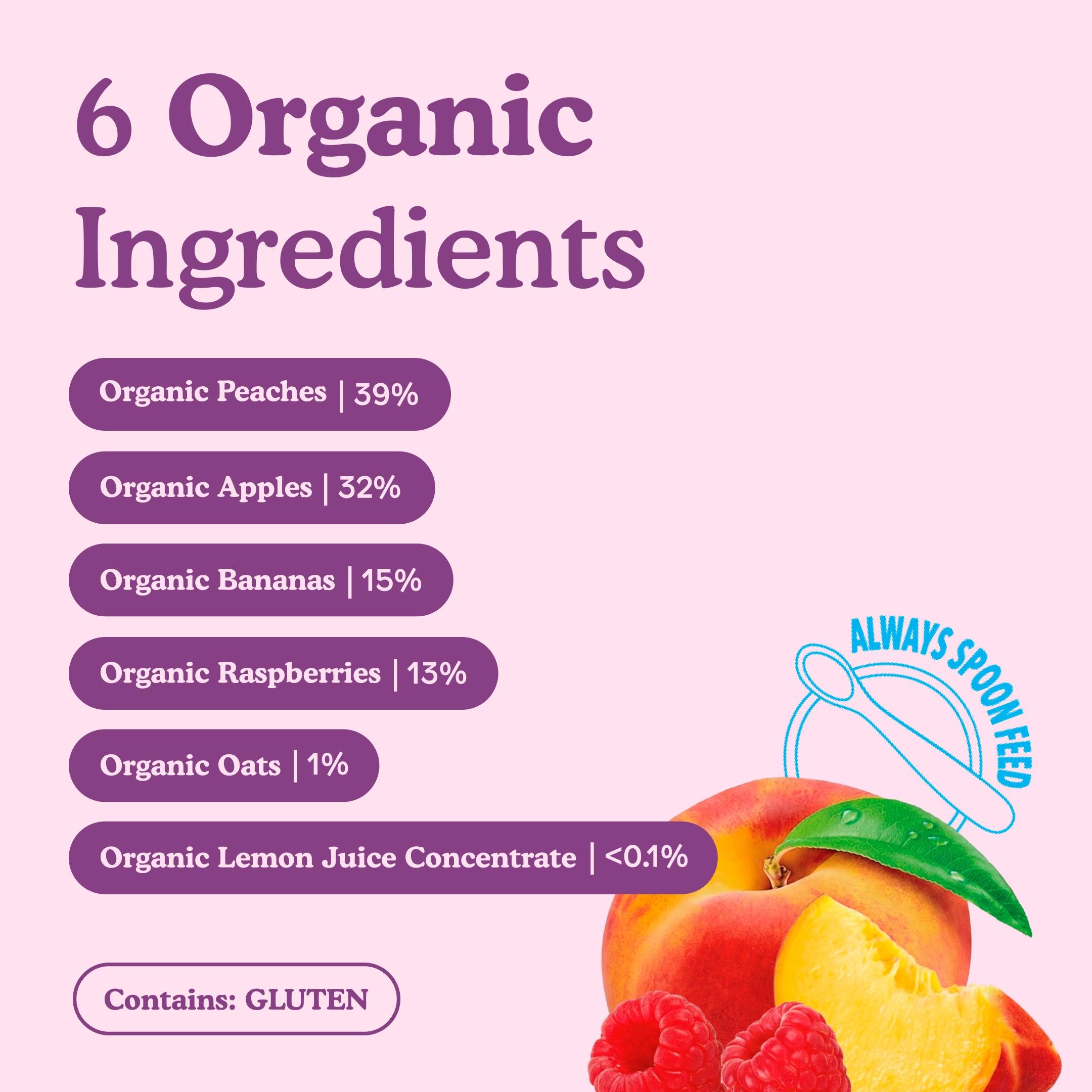 Little Freddie baby food pouch peaches raspberries 100g - British product