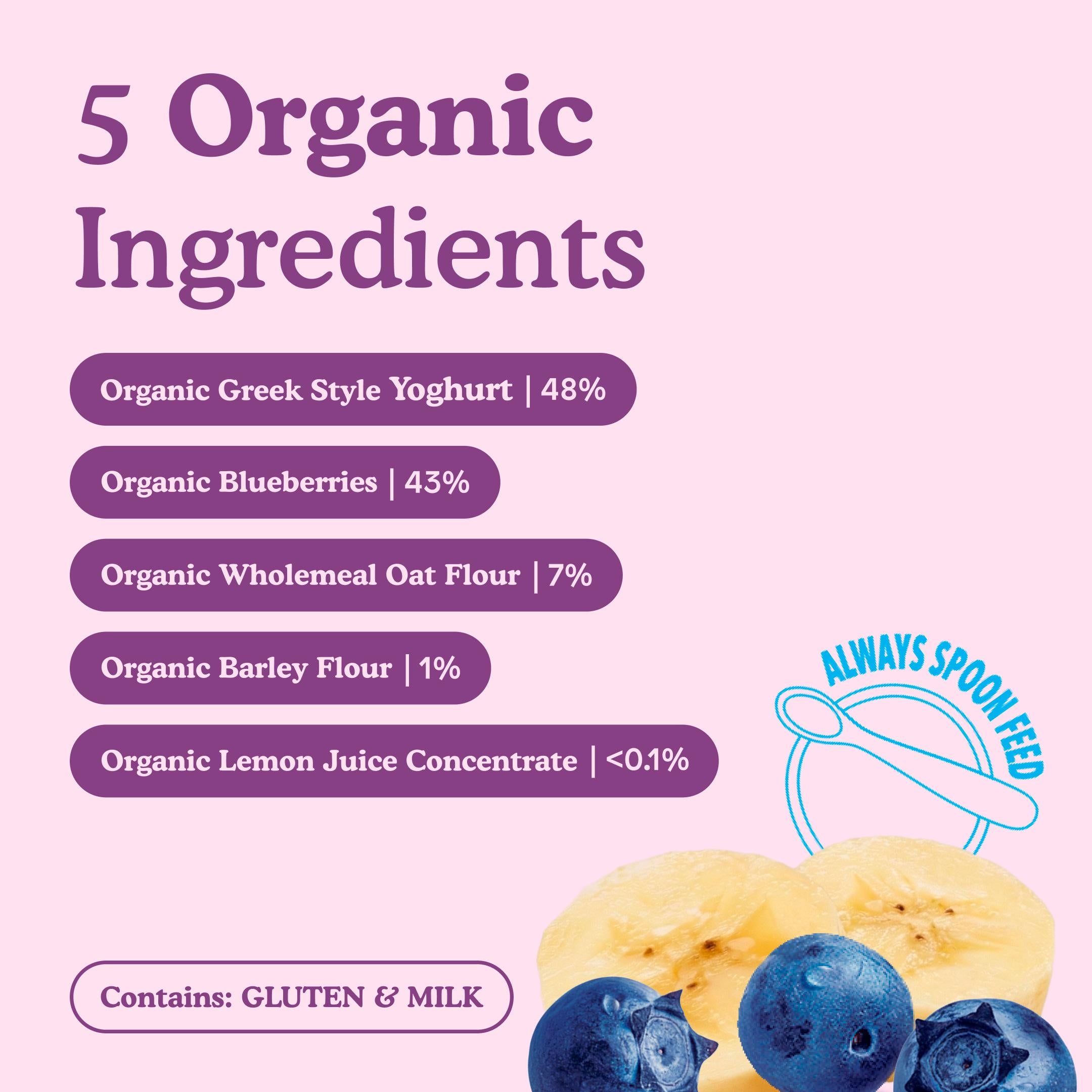 Little Freddie baby food pouch blueberry banana Greek style yogurt 100g - British product
