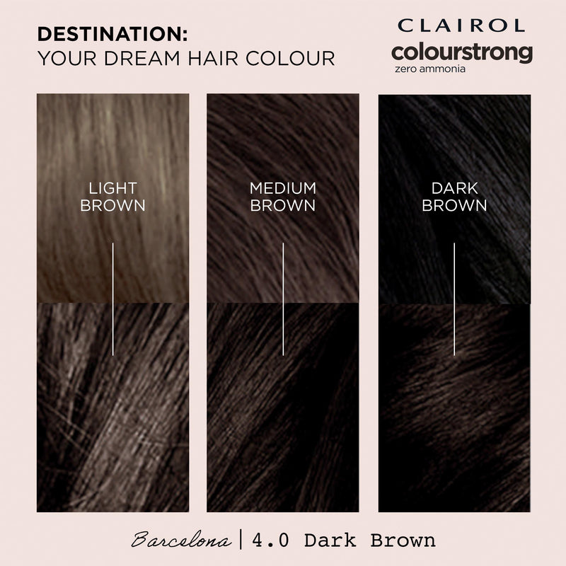 Clairol Colour Strong dark brown permanent hair dye - British product