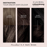 Clairol Colour Strong dark brown permanent hair dye - British product