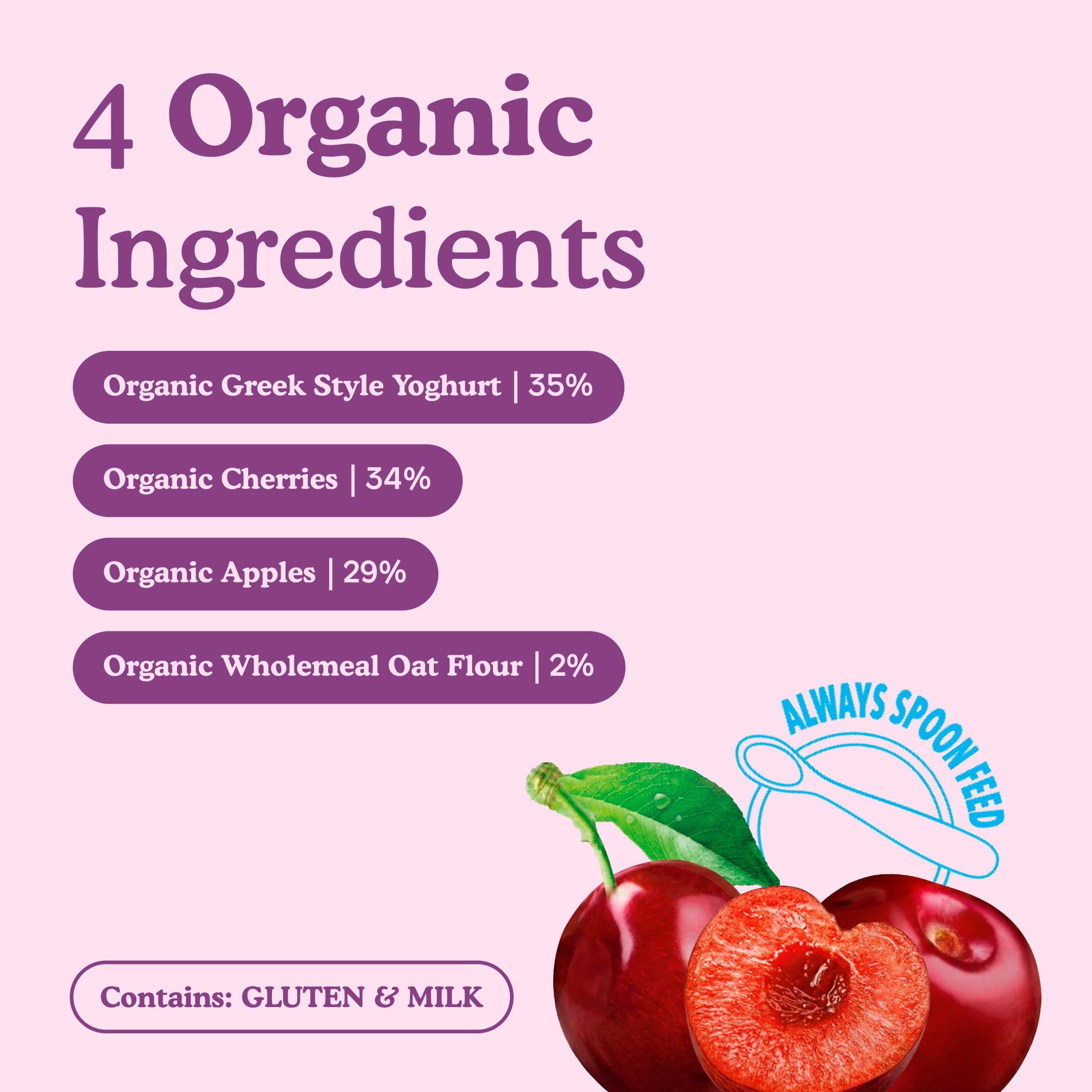 Little Freddie organic cherry yoghurt baby food 100g, UK version