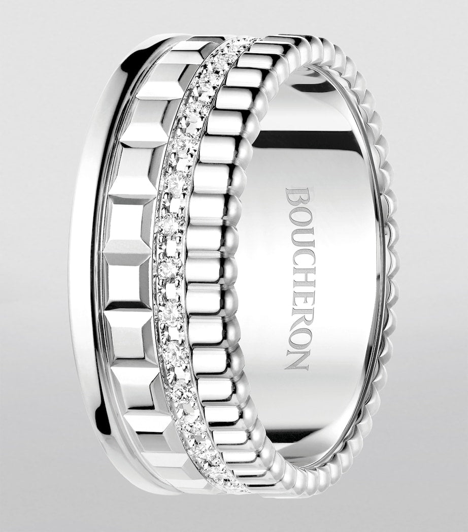 Boucheron Quatre Radiant small white gold diamond ring (British brand)