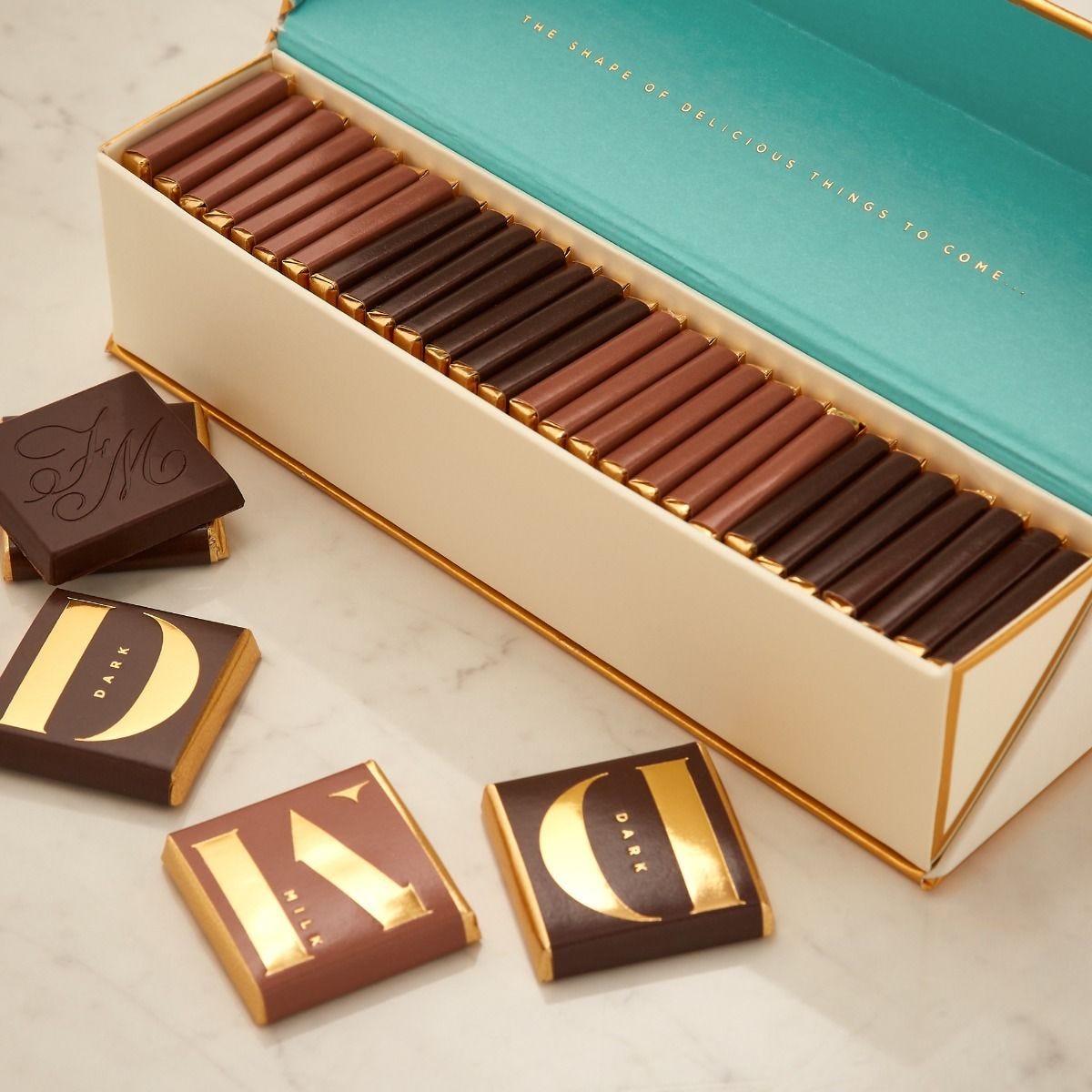 Fortnum's Napolitains milk and dark chocolate squares 182g - British product