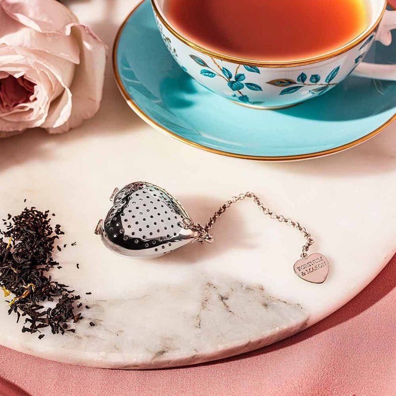 Fortnum's silver-plated heart tea infuser in gift box - British product