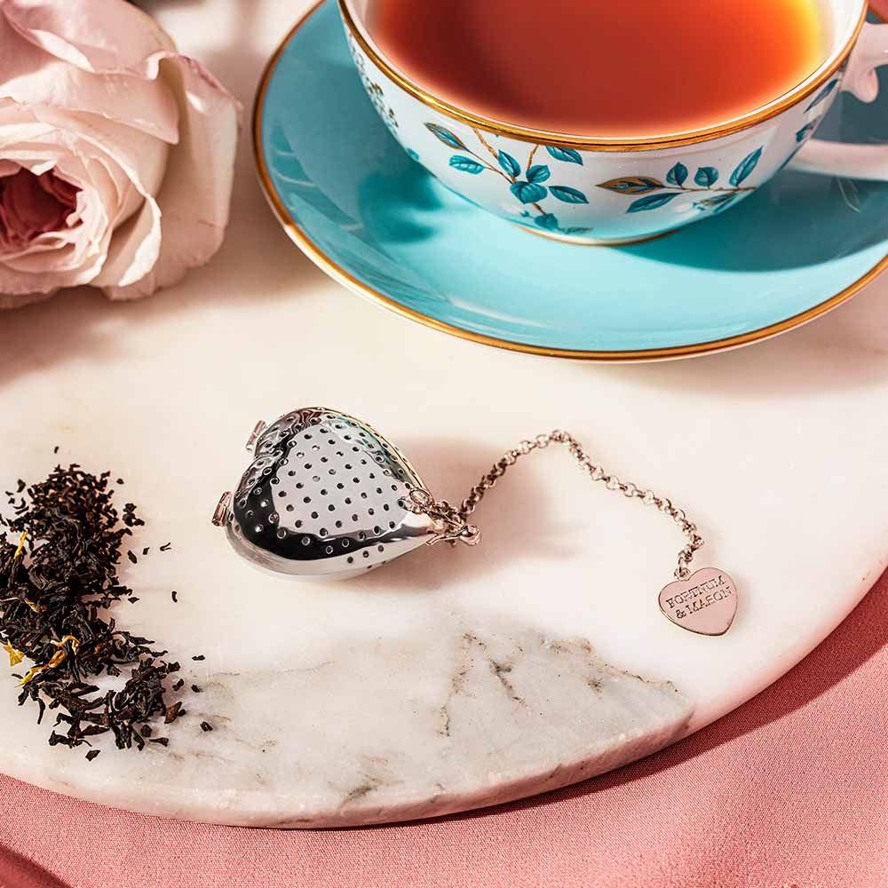 Fortnum's silver-plated heart tea infuser in gift box - British product