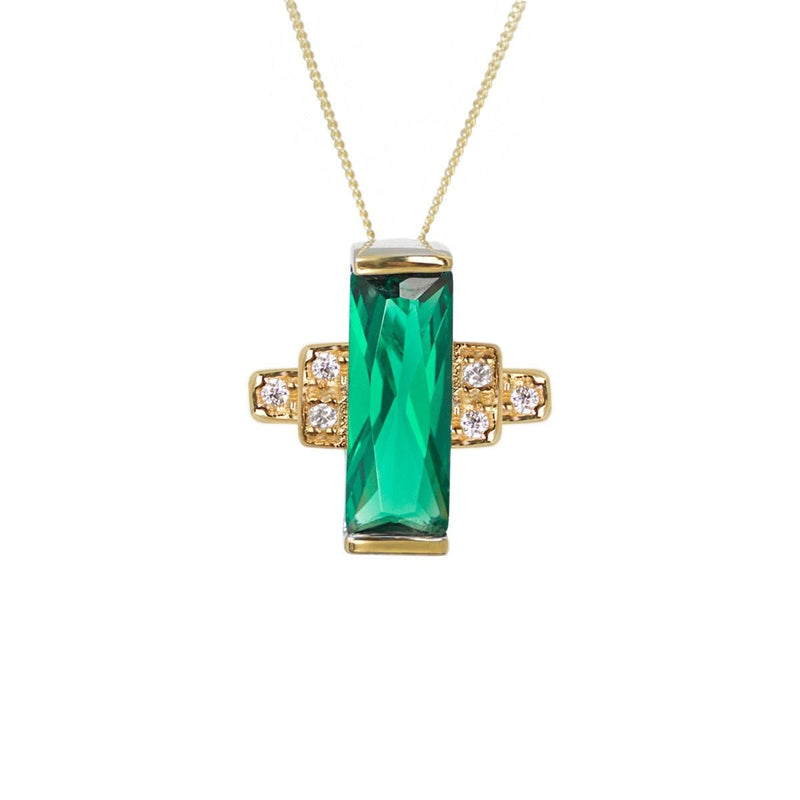 Laura Vann Audrey Emerald pendant, 45cm chain - British product