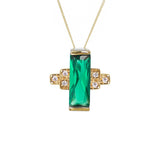 Laura Vann Audrey Emerald pendant, 45cm chain - British product