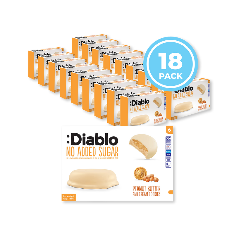 Diablo no added sugar peanut butter and cream cookies 100g pack - British product