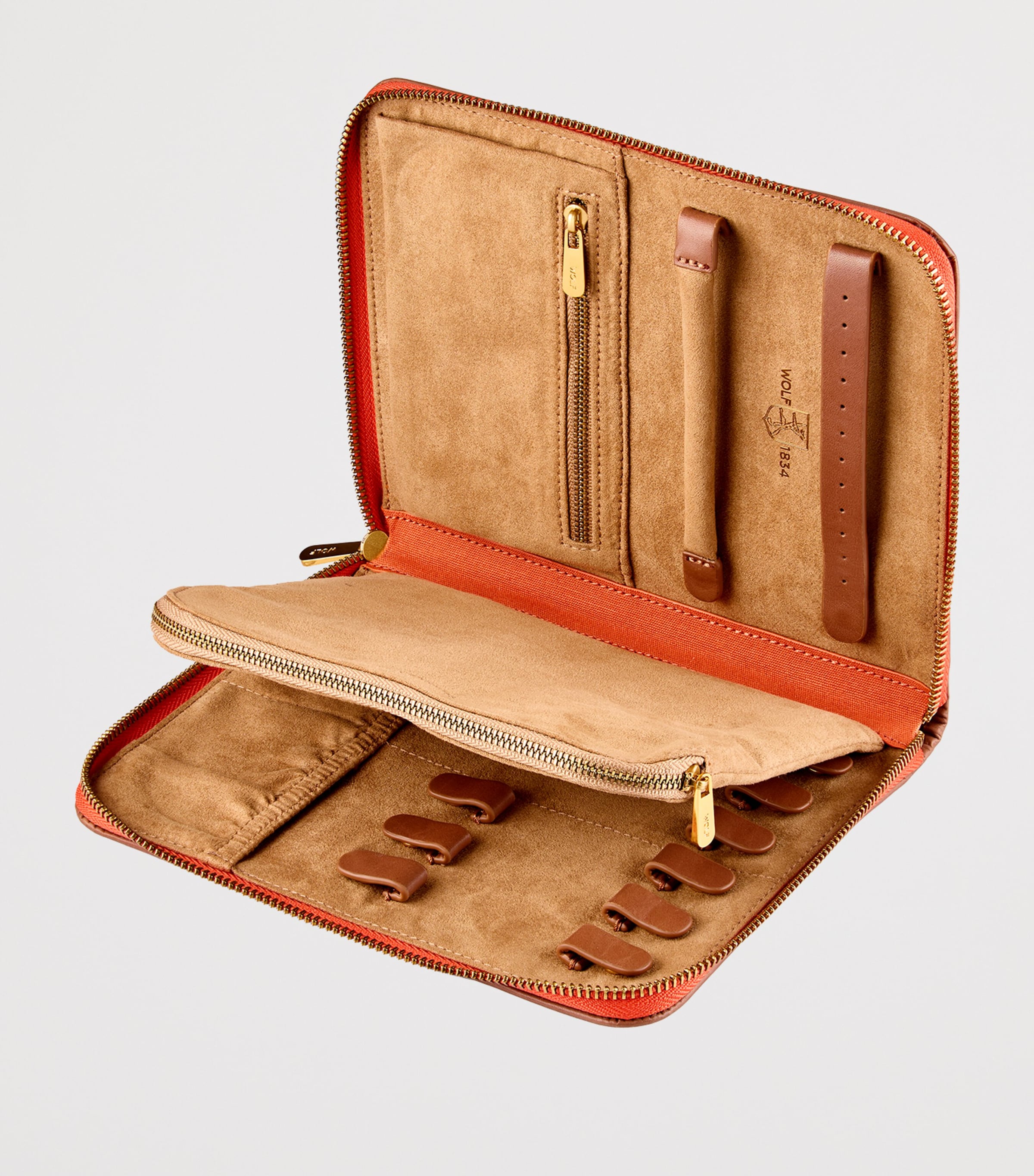 WOLF Ida Travel Zip Jewellery Portfolio Case (British brand)