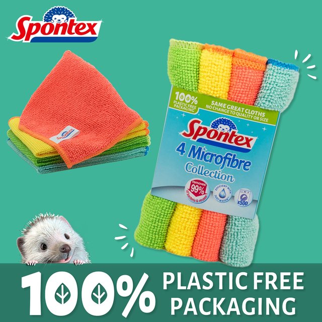 Spontex Microfibre Cloths Value Pack   4 per pack GOODS M&S   