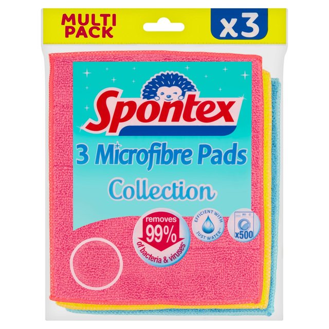 Spontex Microfibre Pads   3 per pack