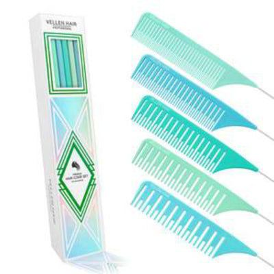 Superdrug Vellen Weave Tail Comb Green/Blue/Mint Pack of 5- Buy online at McGrocer
