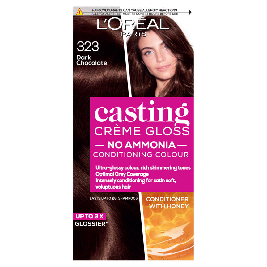 L'Oreal Casting Creme Gloss 323 Dark Chocolate Brown Semi Permanent Hair Dye Hair Colourants & Dyes ASDA   