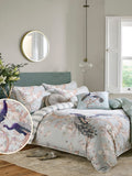 Laura Ashley Blue Duck Egg Belvedere 100% Cotton Sateen 220 Thread Count Reversible Duvet Cover and Pillowcase Set