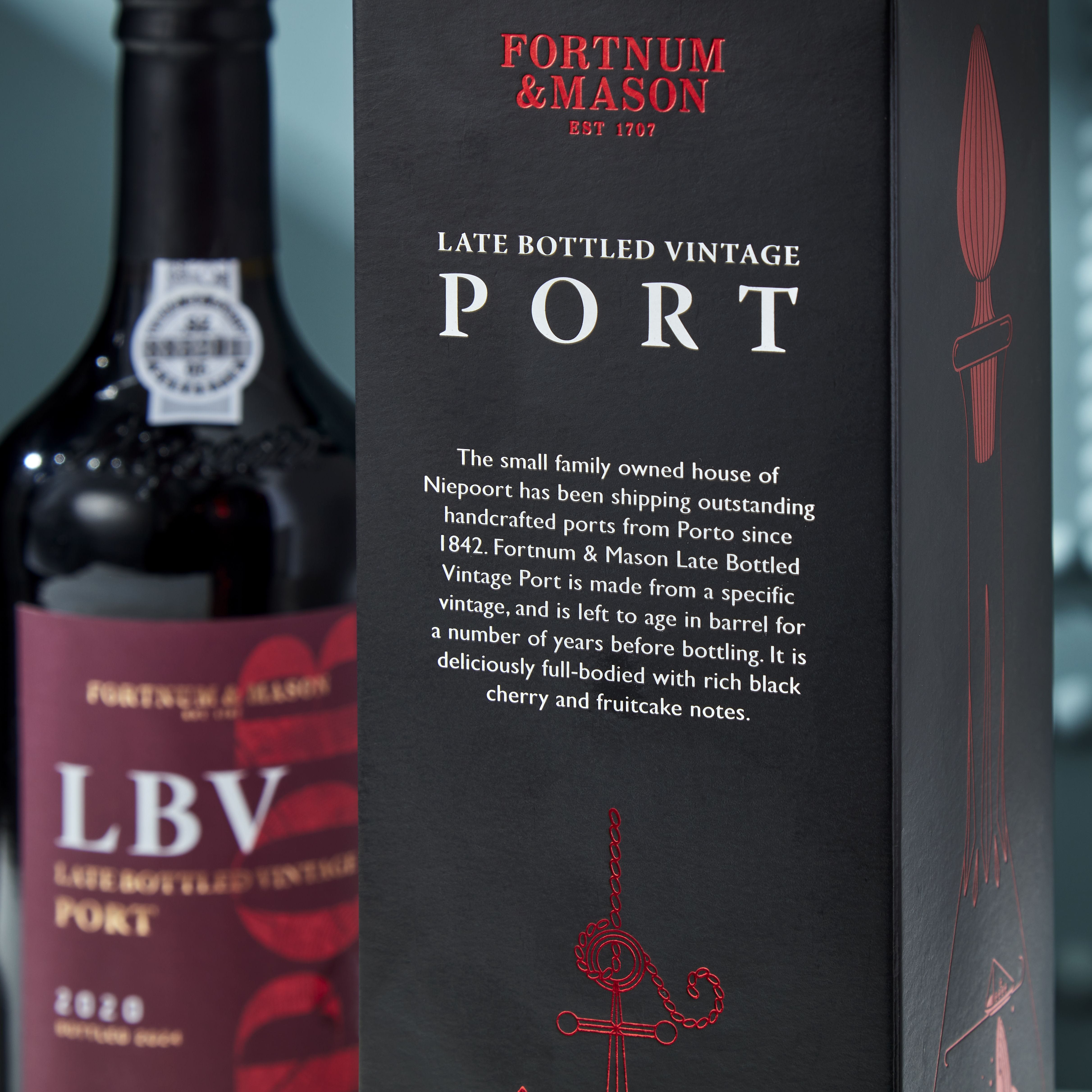 Fortnum's LBV Port by Niepoort gift box 75cl, imported from the UK