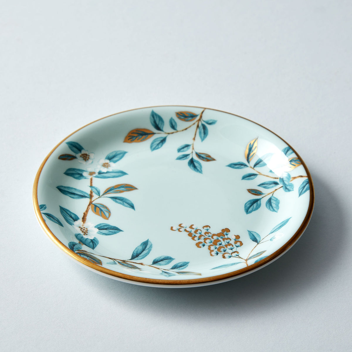 Fortnum's Camellia coaster with gold gilding, 12.6cm square - British product