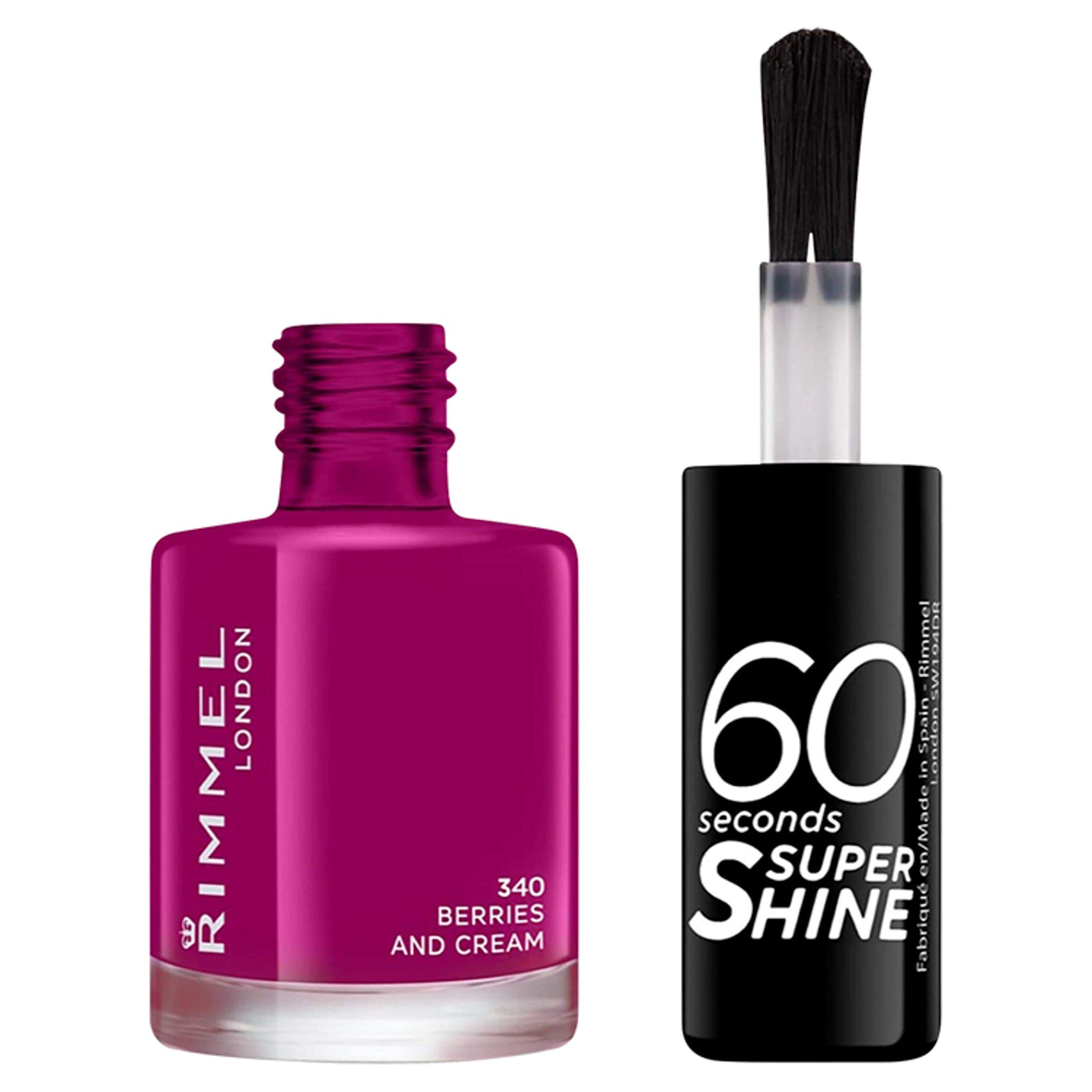 Rimmel London 60 Seconds Super Shine 340 Berries & Cream 8ml All Sainsburys   