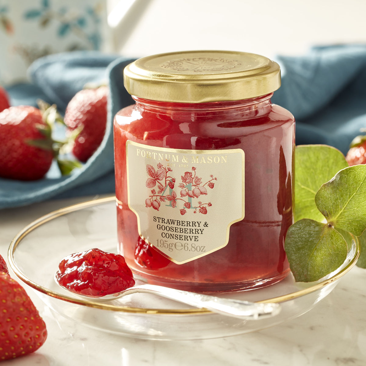 Strawberry and Gooseberry Conserve 195g, imported from the UK