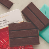 Dark chocolate Library bar with rose and violet filling 120g, UK version