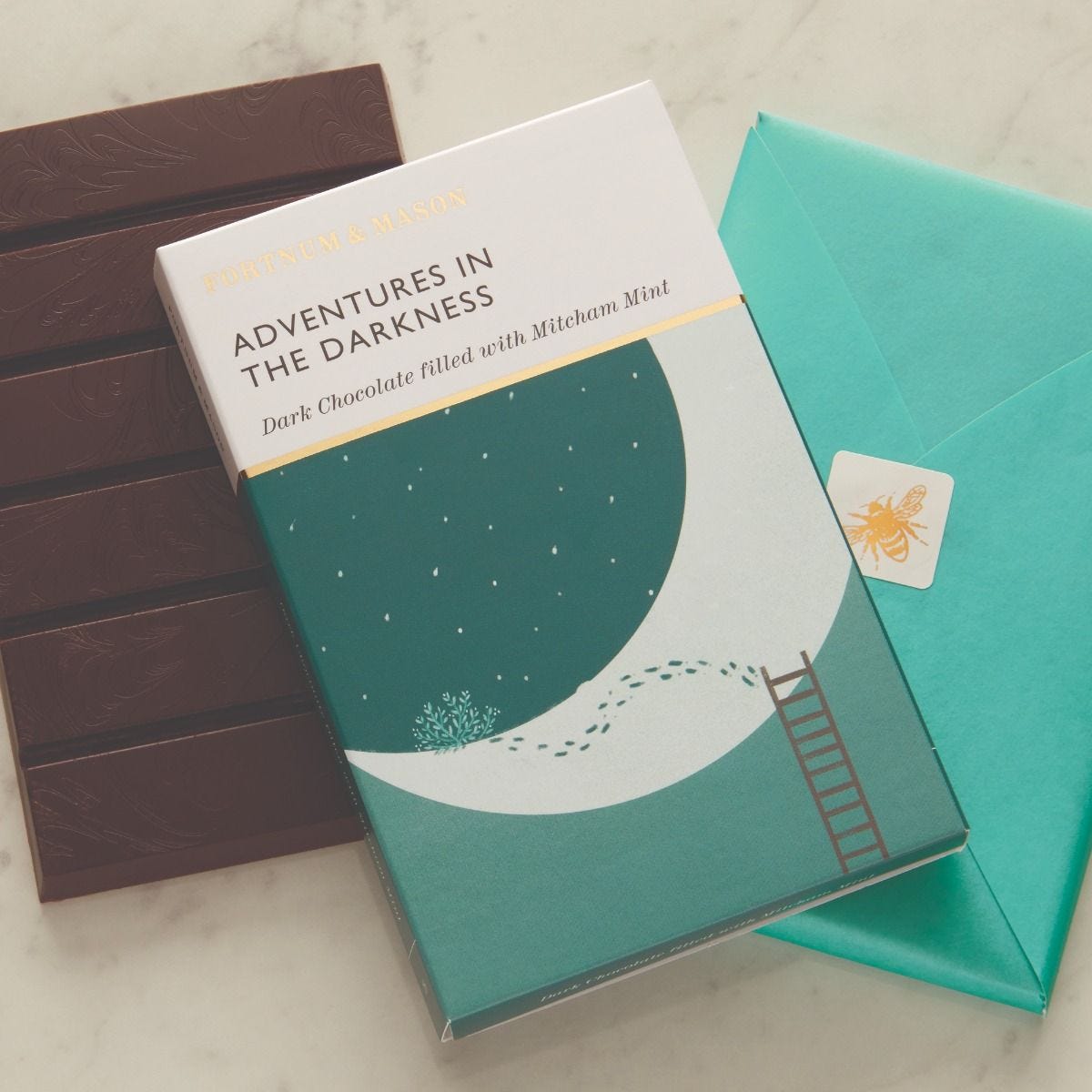 Dark chocolate bar filled with Mitcham mint, 120g, imported from the UK