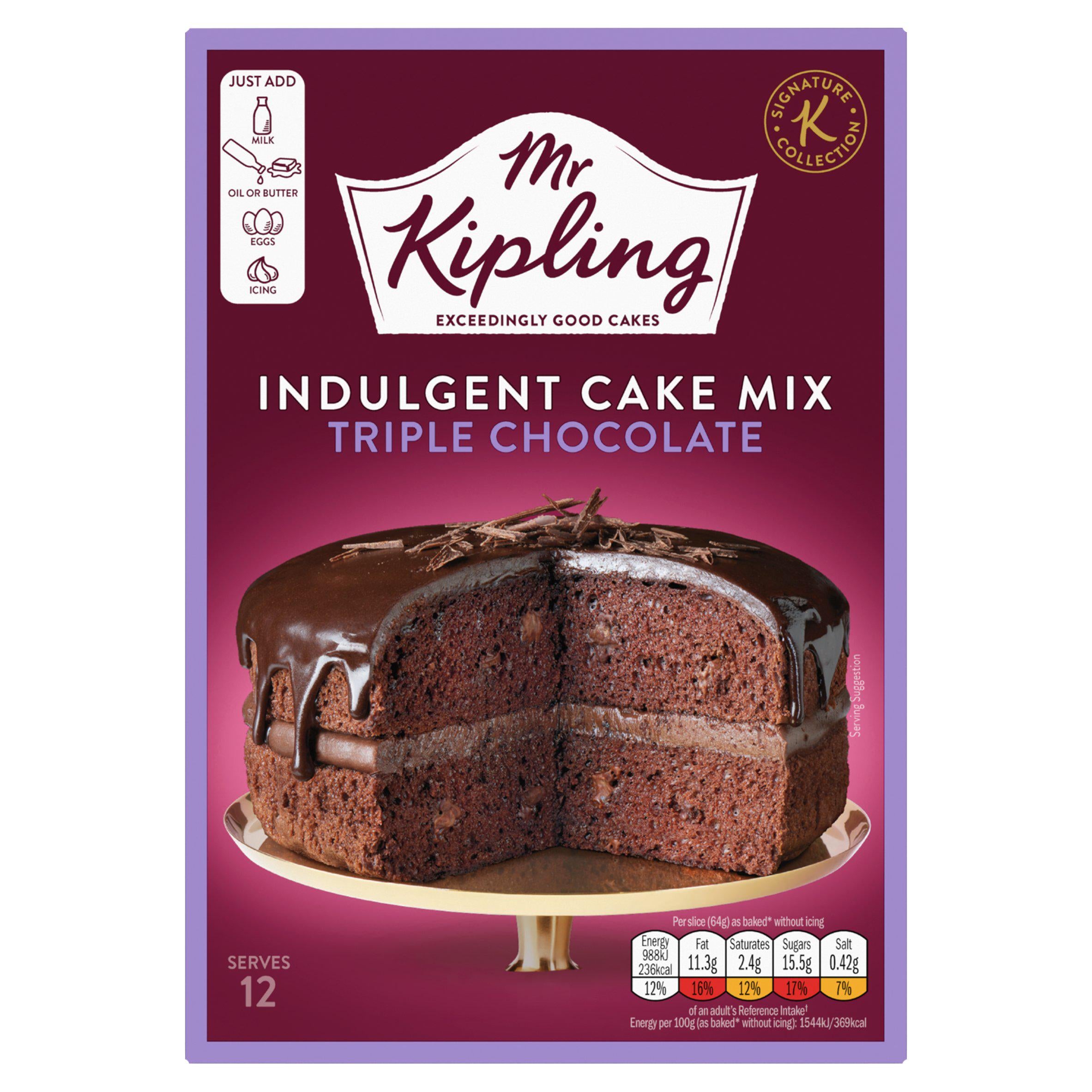 Mr Kipling Indulgent Cake Mix Triple Chocolate 416g GOODS Sainsburys   