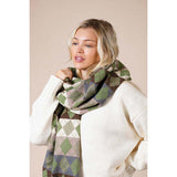 SVNX diamond checked scarf khaki - British product