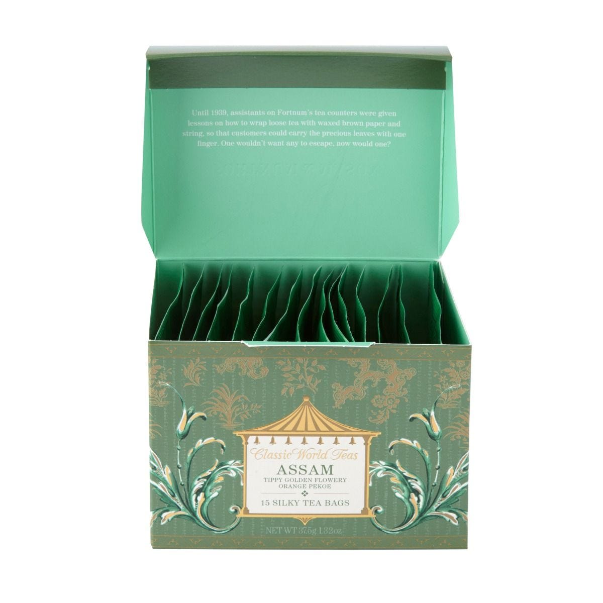 Assam TGFOP whole leaf tea 15 pyramid bags 37.5g - British product