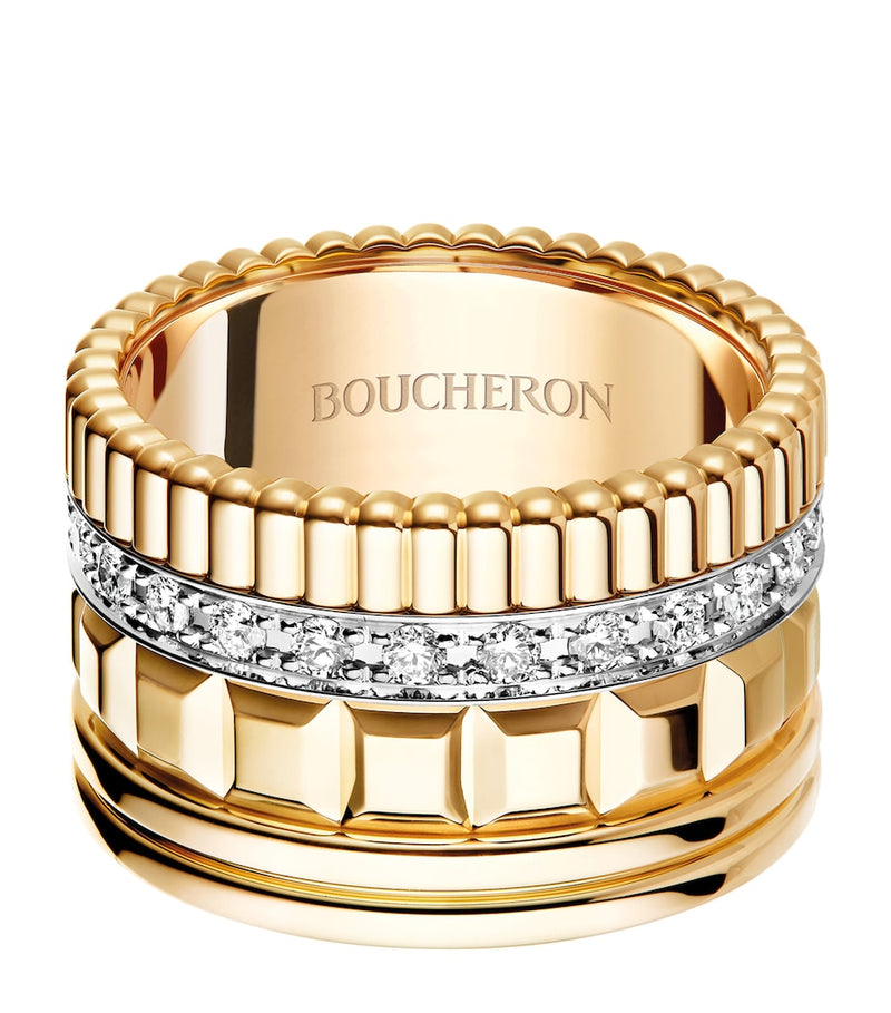 Boucheron Quatre yellow gold diamond ring (British brand)